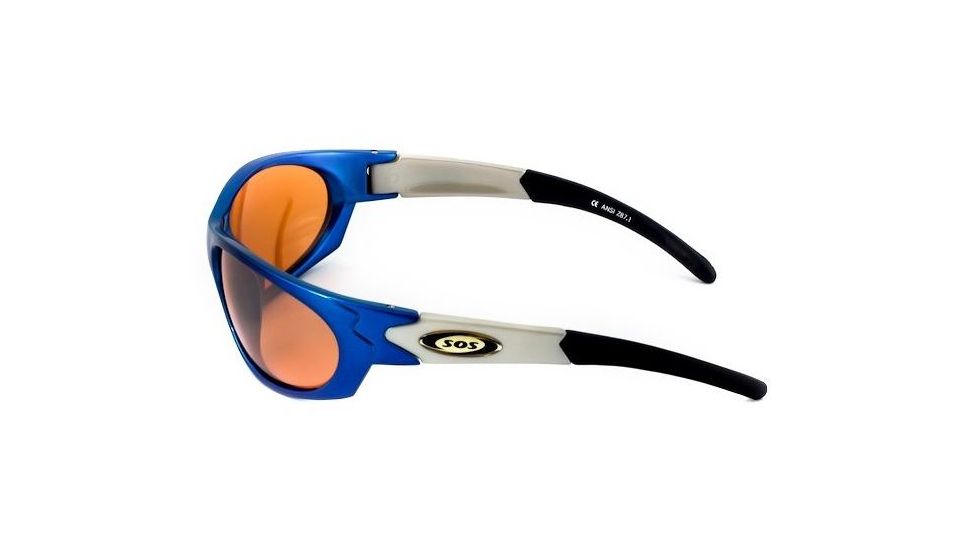 Sos Wraps / Thrasher 1 Sunglasses, Frame - Metallic Blue/silver / Lens - Pc Orange-fm