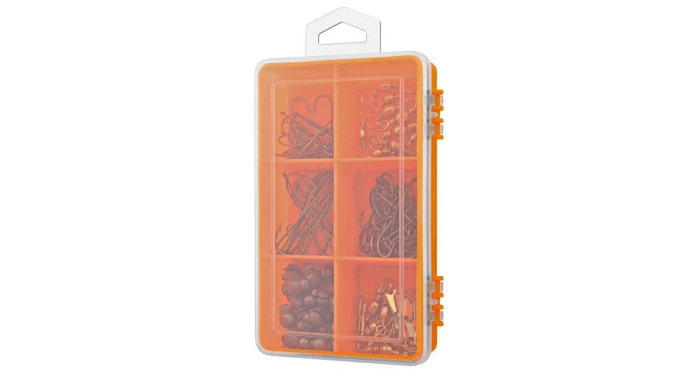 South Bend Value Pak Assorted 150 Piece Hooks, Swivels, Snap Swivles and Sinkers with Utility Box, VP-9