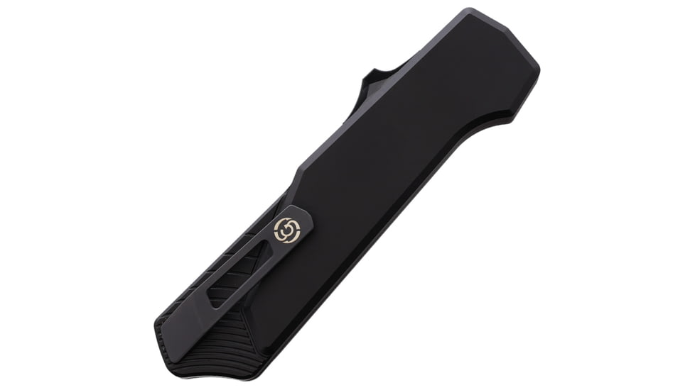 Southern Grind Auto Arachnid OTF Automatic Folding Knife, 3.25in, S35VN Stainless, Black Stonewash Finish, Black Anodized Aluminum Handle, SG12030120