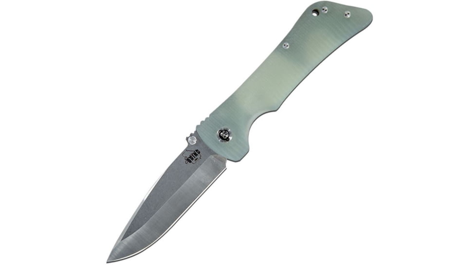 Southern Grind Bad Monkey Folding Drop Point with G10 Handle, Tumbled Satin Blade/Jade Ghost Green G10 Handle, Blade Length 4in SG03030004