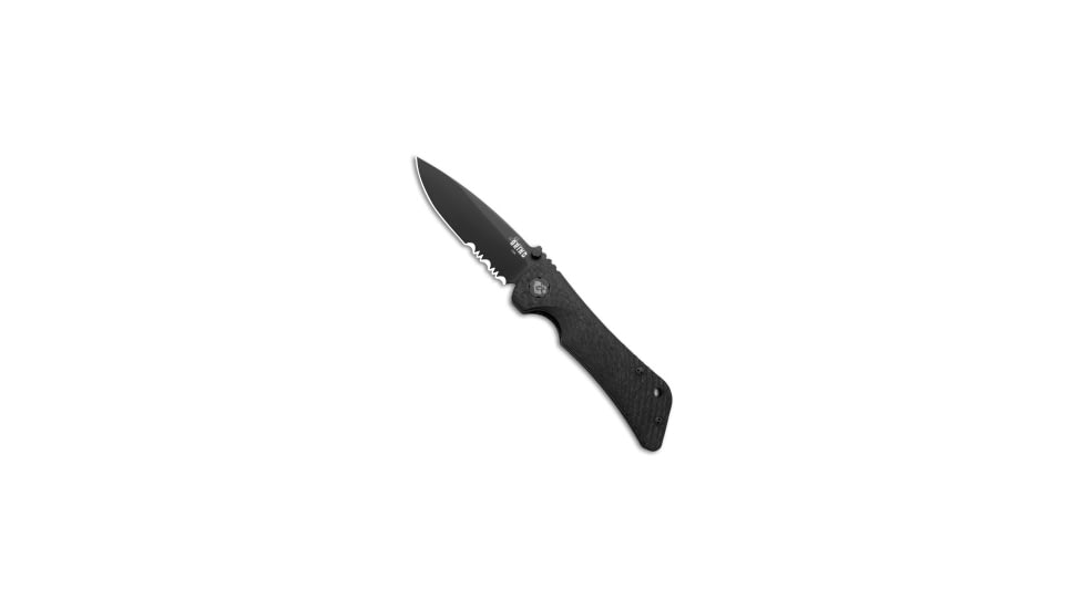 Southern Grind Southern Grind Spider Monkey Liner Lock Knife Carbon Fiber 3.25" Black Serr, Black, CPM S35VN, adult, BHQ-183922