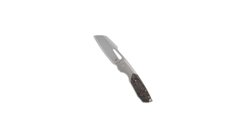 Sparrow Knife Co. Strix Titanium + Carbon Fiber Folding Knife, 3.40in, Bohler M390 Stainless Steel, Sheepsfoot Blade, Carbon Fiber, Titanium, Black/Gray Handle, Black/Gray/Gray, 8.00 inch, BHQ-182657