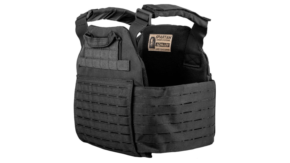 Spartan Armor Systems Achilles NIJ Certified AR550 Package, Small/Extra Large, Black, Adjustable, SA-AR550PKG-AC-BK-FC-SP
