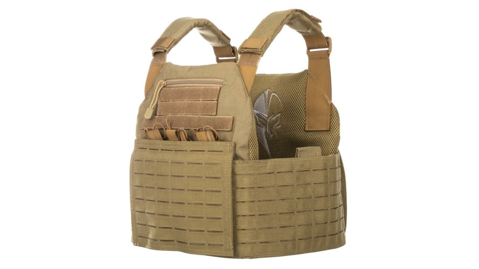 Spartan Armor Systems Achilles Laser Cut Plate Carrier, Small/Extra Large, Coyote Brown, Adjustable, SAS-AC-LC-CB