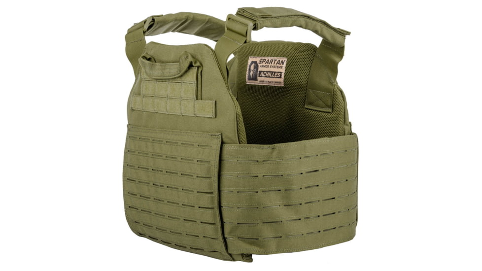 Spartan Armor Systems Achilles NIJ Certified AR550 Package, Small/Extra Large, OD Green, Adjustable, SA-AR550PKG-AC-OD-FC-SP