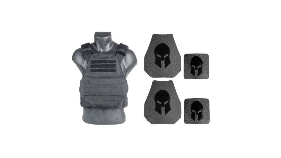 Spartan Armor Systems AR550 Body Armor And Swimmers Cut Plate Carrier Package special, Black, Medium-Extra Large, AR5-SPW-BK-SPEC-KIT1, EDEMO1