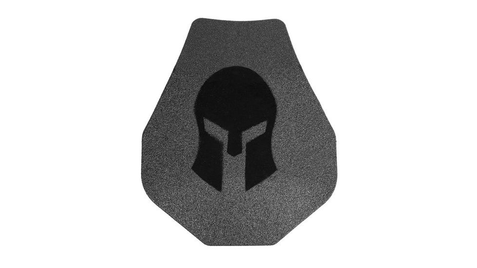 Spartan Armor Systems AR550 Steel Core Body Armor Swimmers Cut Set Of Two, Single Curve, Base Coat, Black, 10x12 SAS-AR5501012-SW