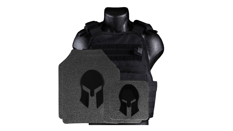 Spartan Armor Systems Armor/condor Mopc Plate Carrier And AR550 Level III+ Body Armor Platform Single Curve, Base Coat, Black, Medium-2XL SAS-PKG550-MOPC-BK-KIT