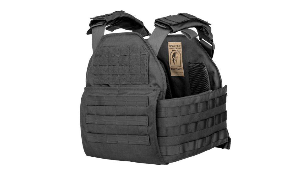 Spartan Armor Systems Armor Systems AR550 Level III+ Body Armor And 10x12 Sentinel Plate Carrier Package, Black, Medium-Extra Large, P55-STNL1012-BK-kit