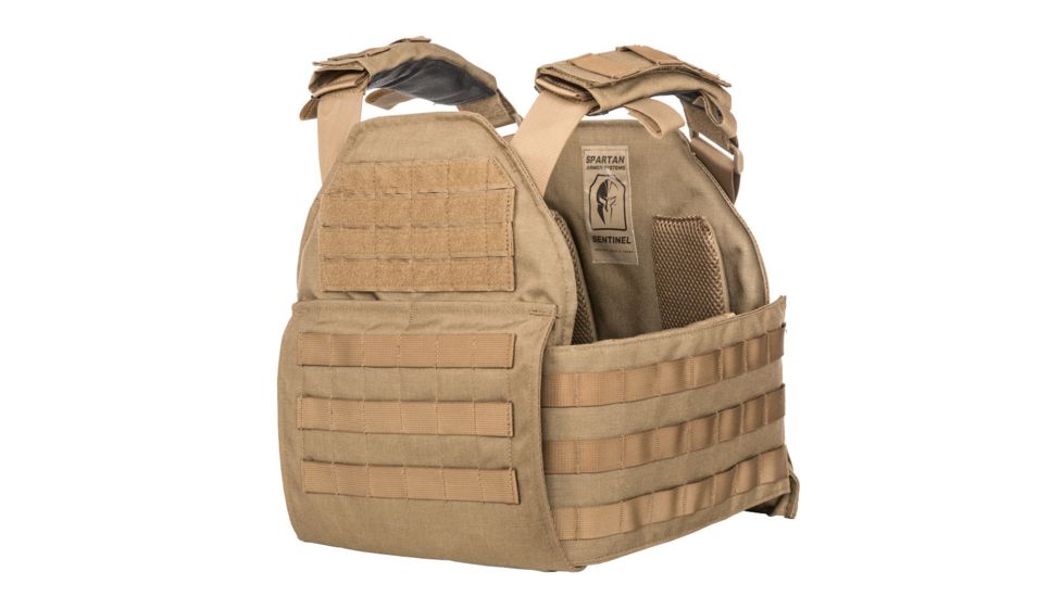 Spartan Armor Systems Armor Systems AR550 Level III+ Body Armor And 10x12 Sentinel Plate Carrier Package, Coyote Brown, Medium-Extra Large, P55-STNL1012-CB-kit