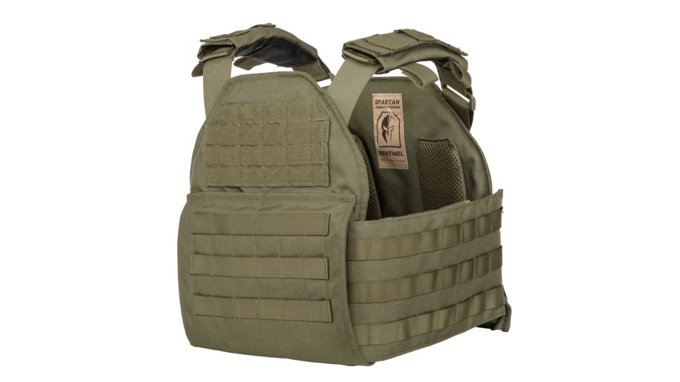 Spartan Armor Systems Armor Systems AR550 Level III+ Body Armor And 10x12 Sentinel Plate Carrier Package, SparTan Green, Medium-Extra Large, P55-STNL1012-SG-kit