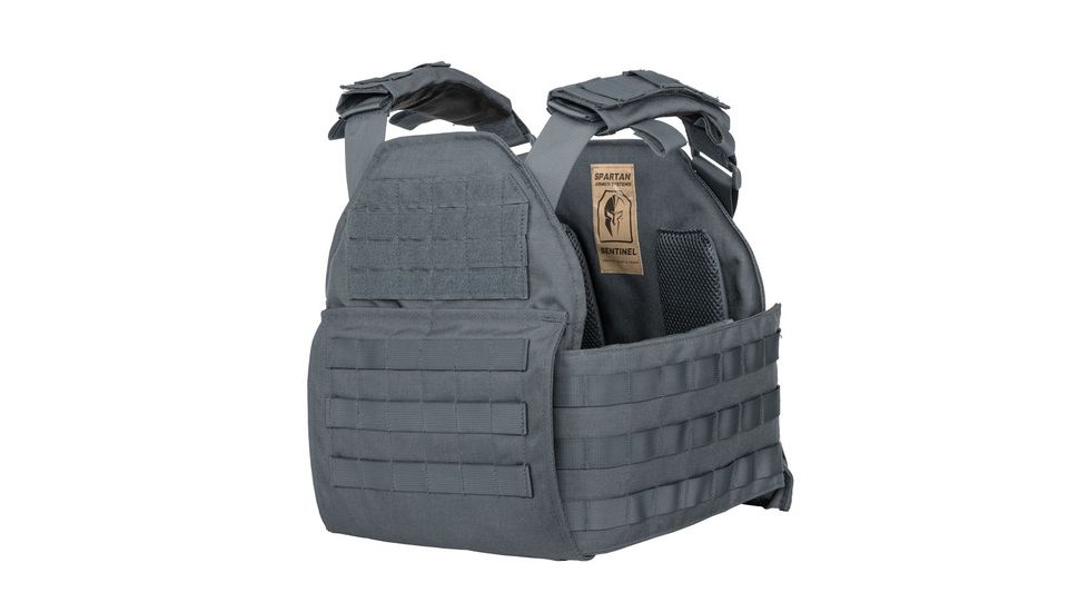 Spartan Armor Systems Armor Systems AR550 Level III+ Body Armor And 10x12 Sentinel Plate Carrier Package, Wolf Gray, Medium-Extra Large, P55-STNL1012-WG-kit