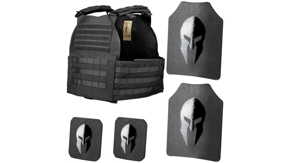 Spartan Armor Systems Legion XL And Omega AR500 Body Armor Package, 2XL/4XL, Black, Adjustable, SA-AR500PKG-LEGION-XL-BK-SP