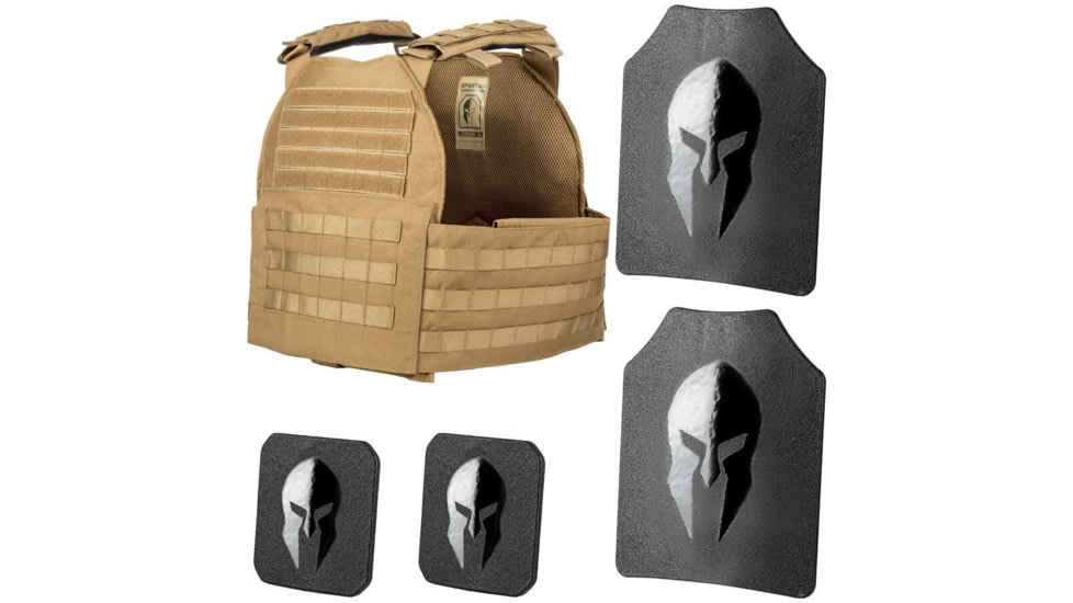 Spartan Armor Systems Legion XL And Omega AR500 Body Armor Package, 2XL/4XL, Coyote Brown, Adjustable, SA-AR500PKG-LEGION-XL-CB-SP