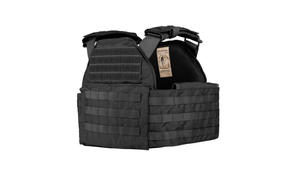 Spartan Armor Systems Sentinel Plate Carrier, Small/Extra Large, Black, Adjustable, SAS-STNL-BK
