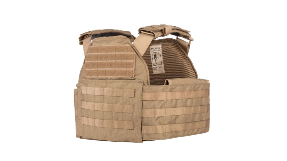 Spartan Armor Systems Sentinel Plate Carrier, Small/Extra Large, Coyote Brown, Adjustable, SAS-STNL-CB