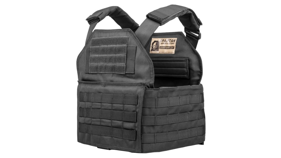 Spartan Armor Systems Shooters Cut And Omega AR500 Body Armor Package, Small/Extra Large, Black, Adjustable, SA-AR500PKG-SHPC-BK-SP