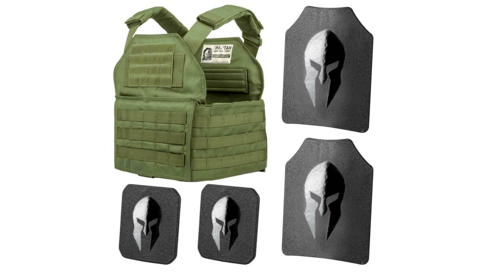 AR500 Body Armor Level III Spartan Shooters Package, Small/Extra Large, OD Green, Adjustable, SASAR500PKGLEGIONODKIT
