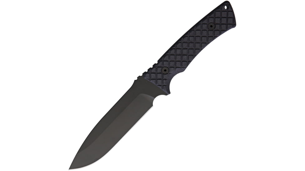 Spartan Blades Damysus Fixed Blade Knife, 5.5 black powder coated 1095 Cro-Van carbon steel, Black canvas micarta handle, SBSL003BKBK