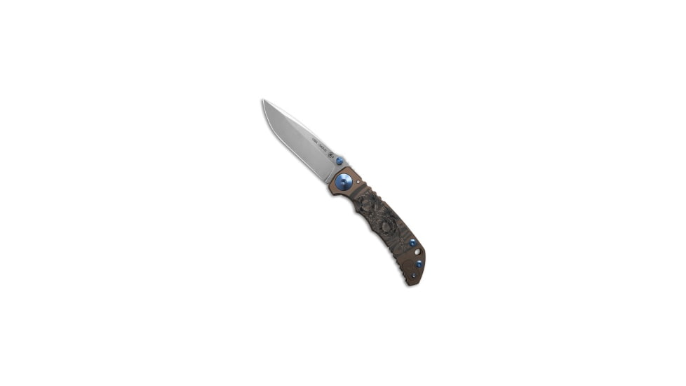 Spartan Blades Spartan Blades Harsey Frame Lock Knife Special Edition Dragon Titanium 4" SW, Blue/Bronze, CPM S45VN, adult, BHQ-206089