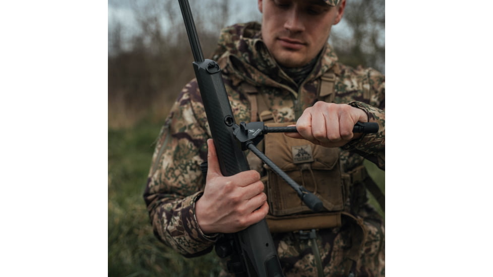 Spartan Precision Equipment Javelin Lite Long Bipod w/Classic Picatinny Adapter, Black, SP01-053-R-BLK + SP02-02-R