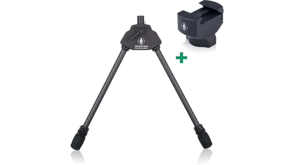 Spartan Precision Equipment Javelin Lite Long Bipod w/Classic Picatinny Adapter, Black, SP01-053-R-BLK + SP02-02-R
