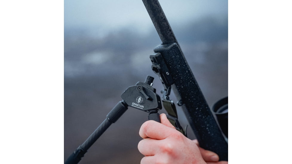 Spartan Precision Equipment Javelin Lite Standard Bipod w/Classic Rifle Adapter, Black, SP01-054-R-BLK + SP02-01-R