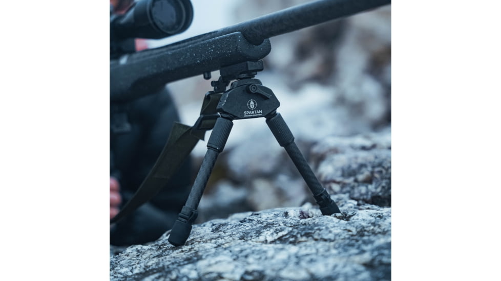 Spartan Precision Equipment Javelin Lite Standard Bipod w/Classic Rifle Adapter, Black, SP01-054-R-BLK + SP02-01-R