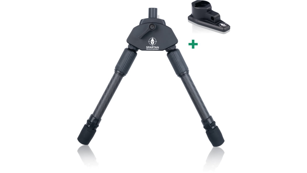 Spartan Precision Equipment Javelin Lite Standard Bipod w/Classic Rifle Adapter, Black, SP01-054-R-BLK + SP02-01-R