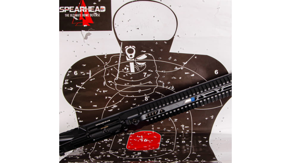 OpticsPlanet Exclusive Spearhead Complete Upper Receiver, Model S, .410 Bore, AR-15, 19 inch Barrel, Quad Rail Handguard, Anodized Finish, Black, 1001