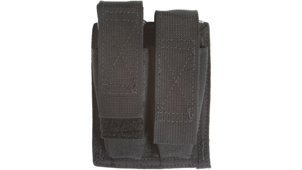 Spec Ops M-9 Double Magazine Pouch w/ Hook &amp; Loop Closure, Black - 100500201