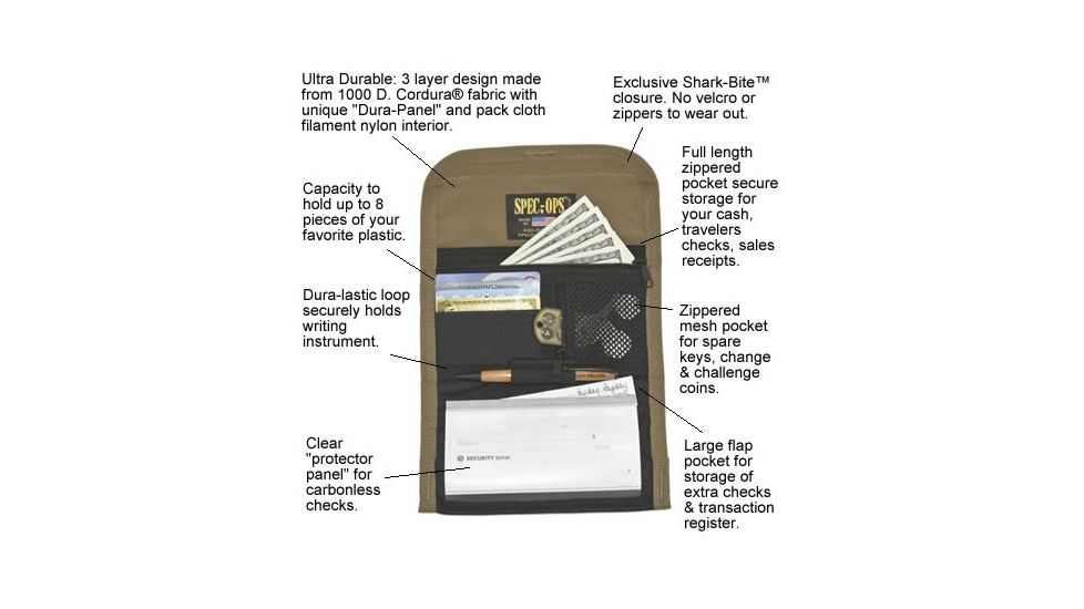 Spec-Ops T.H.E. Checkbook Wallet, Coyote Brown
