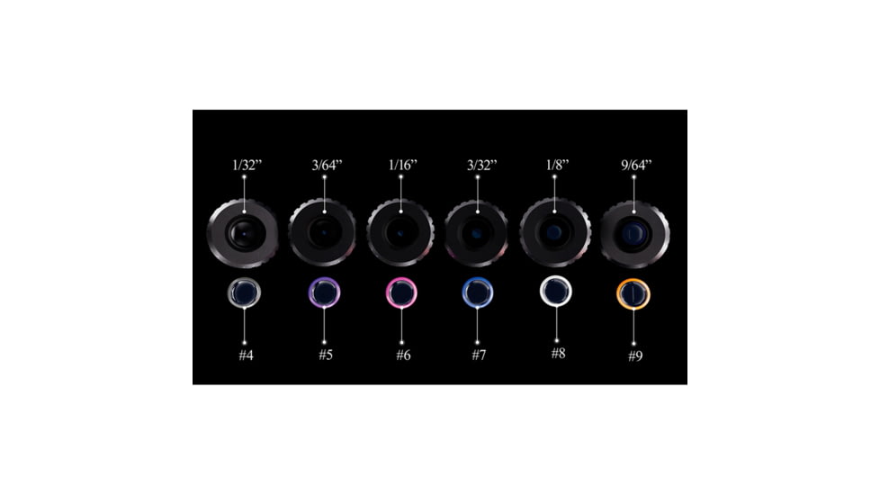 Specialty Archery Iron I Rifle Peep Kit Contains 6 Apertures and 6 Verifiers w/ Case, 1502627