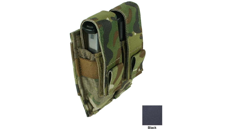Specter Gear MOLLE Double Universal Pistol Magazine Pouch, Vertical Draw, Black, 1135 BLK