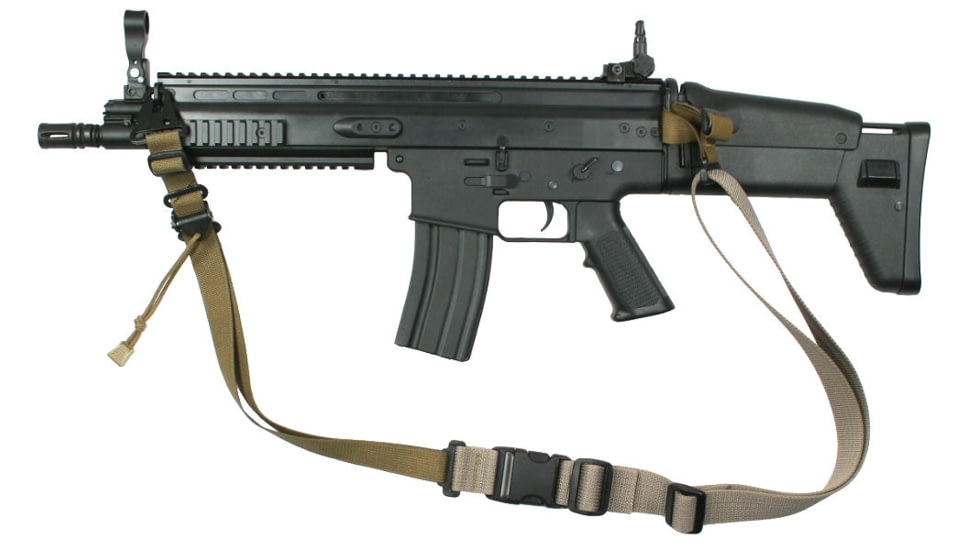 Specter Gear Raider 2 Point Tactical Sling, FN SCAR, Braided Lanyard, Emergency Release, Coyote Tan, 727 COY-ERB-BL