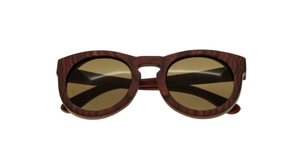 Spectrum Aikau Wood Sunglasses, Cherry Frame, Brown Lens, One Size, SSGS124BN