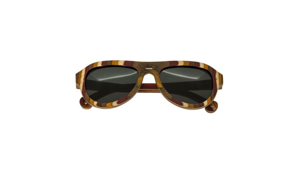 Spectrum Fanning Wood Sunglasses, Multi Frame, Black Lens, One Size, SSGS114BK