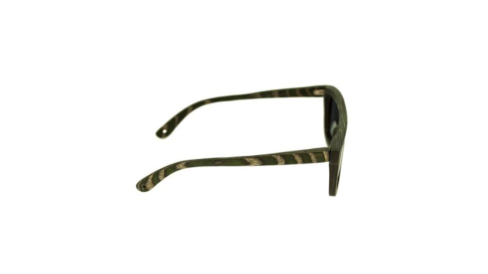Spectrum Garcia Wood Sunglasses, Green Zebra Frame, Gold Lens, One Size, SSGS120GD
