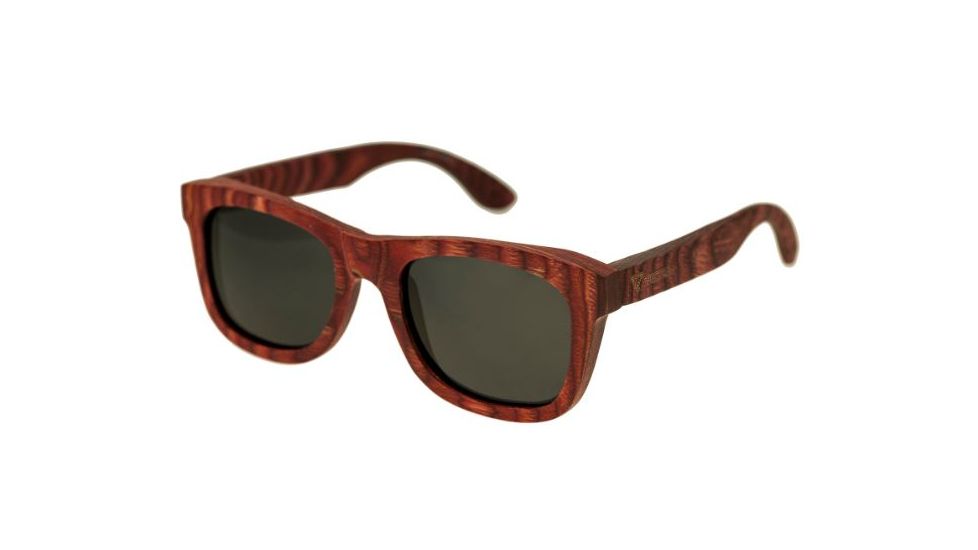 Spectrum Irons Wood Sunglasses, Cherry Frame, Black Lens, Cherry/Black, One Size, SSGS105BK