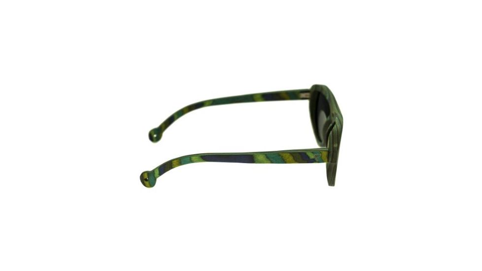 Spectrum Lopez Wood Sunglasses, Green Stripe Frame, Black Lens, Green Stripe/Black, One Size, SSGS111BK