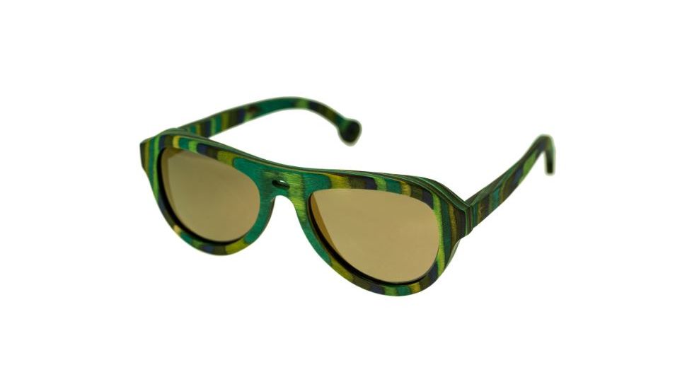 Spectrum Sunglasses Lopez S111bn Sunglasses, Green Stripe FRAME, Brown Lens SSGS111BN