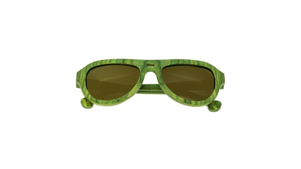 Spectrum Morrison Wood Sunglasses, Green Frame, Gold Lens, Green/Gold, One Size, SSGS108GD