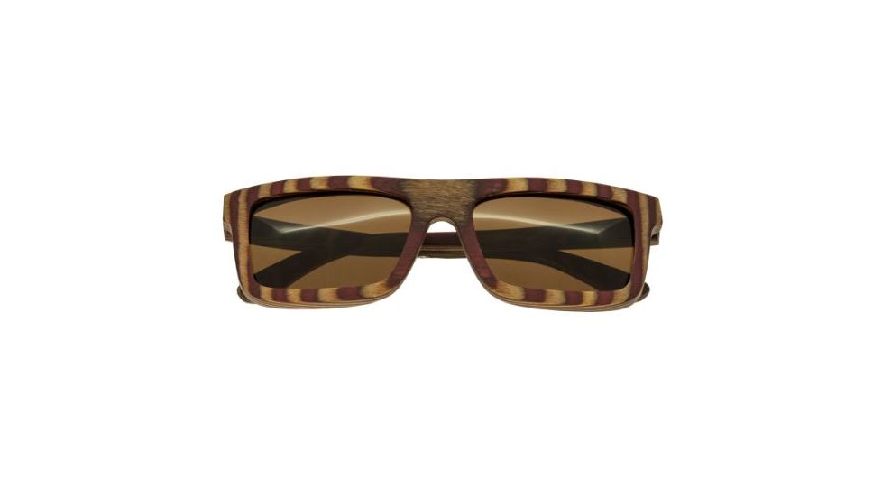 Spectrum Parkinson Wood Sunglasses, Cherry Zebra Frame, Brown Lens, Cherry Zebra/Brown, One Size, SSGS121BN