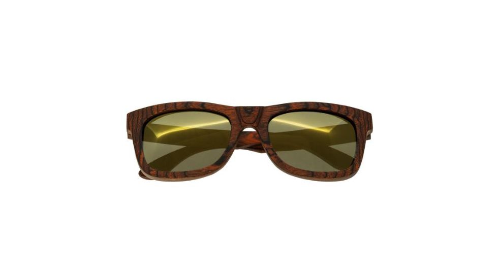 Spectrum Peralta Wood Sunglasses, Orange Frame, Gold Lens, Orange/Gold, One Size, SSGS103GD