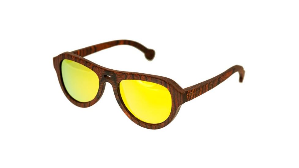 Spectrum Stroud Wood Sunglasses, Orange Frame, Black Lens, Orange/Gold, One Size, SSGS110GD