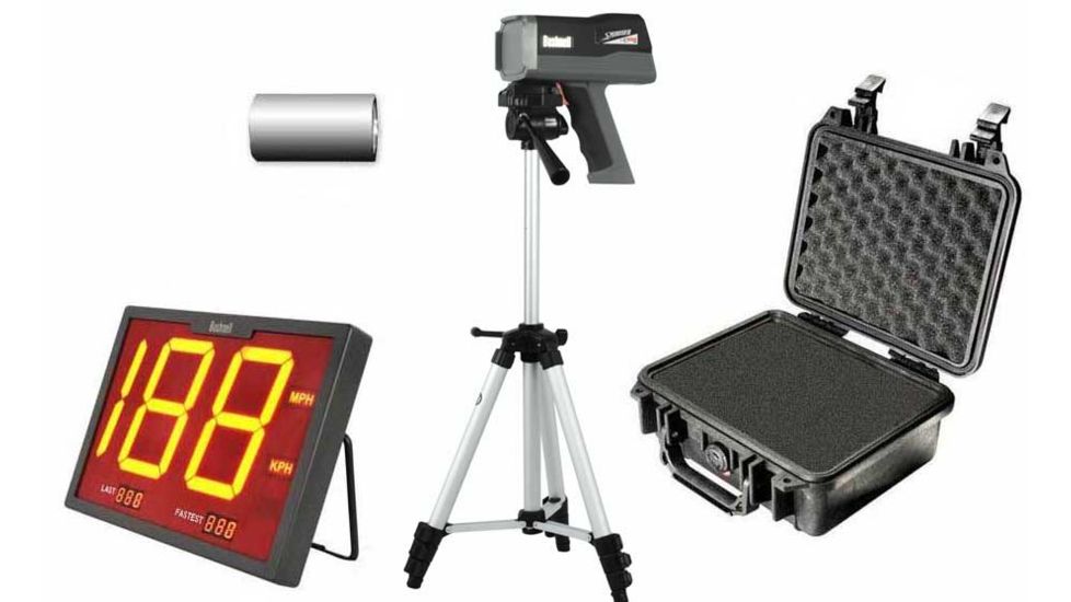 OpticsPlanet Exclusive Bushnell Speedscreen Ultimate Kit Bushnell SpeedScreen Radar Display 101922, Speedster 3 Radar Gun, Tripod for Speedster III Radar Gun, FREE Radar Gun Batteries, and Pelican Hard Case