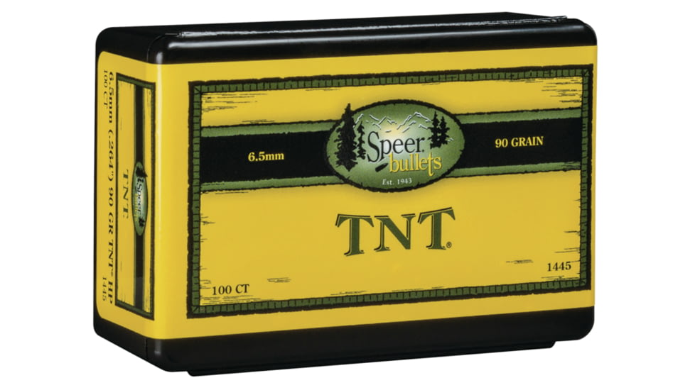 Speer Bullets 1445 TNT 6.5mm .264 90 GR Jacketed Hollow Point JHP 100 Box