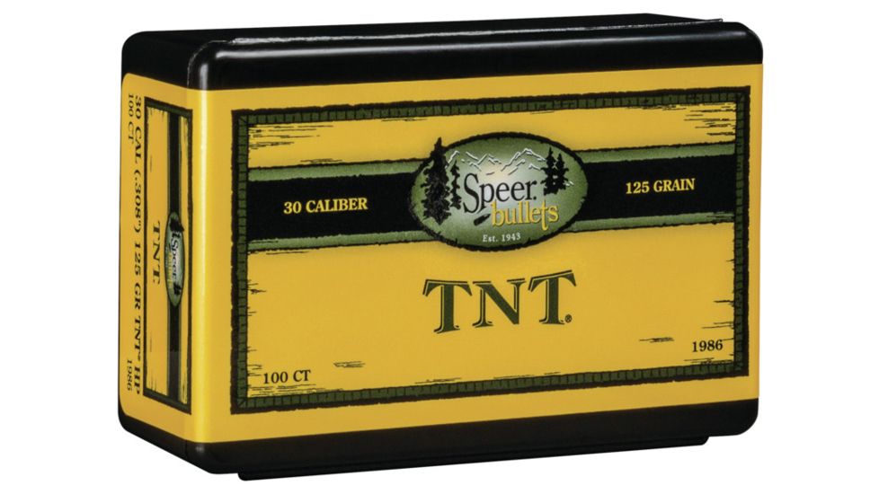 Speer TNT .308 Rifle Bullet, 125 Grain, Jacketed Hollow Point, 100 Bullets, 1986