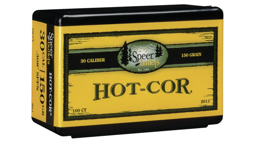 Speer Bullets 2011 Hot-Cor 30 Caliber .308 150 GR Soft Point Flat Nose SPFN 1