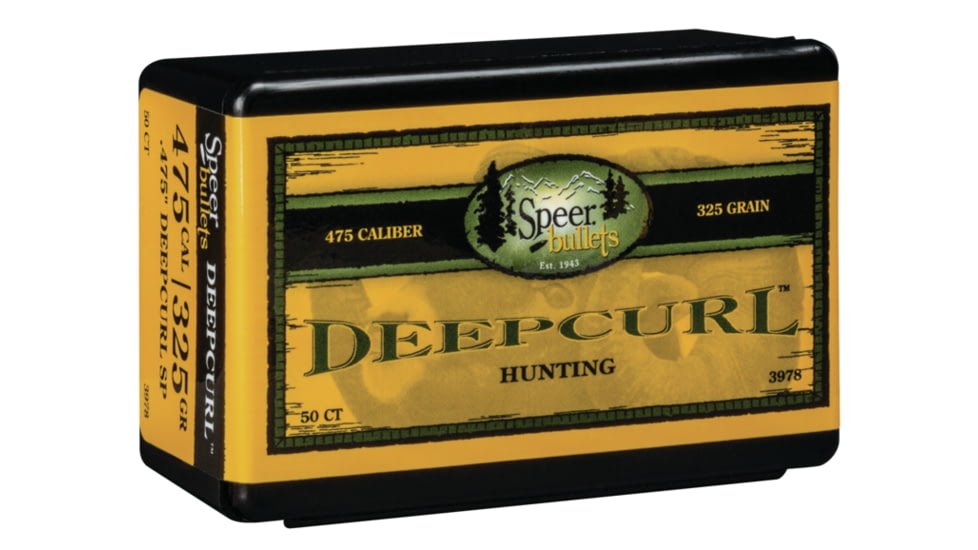 Speer DeepCurl Handgun Hunting .475 325 Grain Soft Point Pistol Bullet, 50 Bullets, 3978